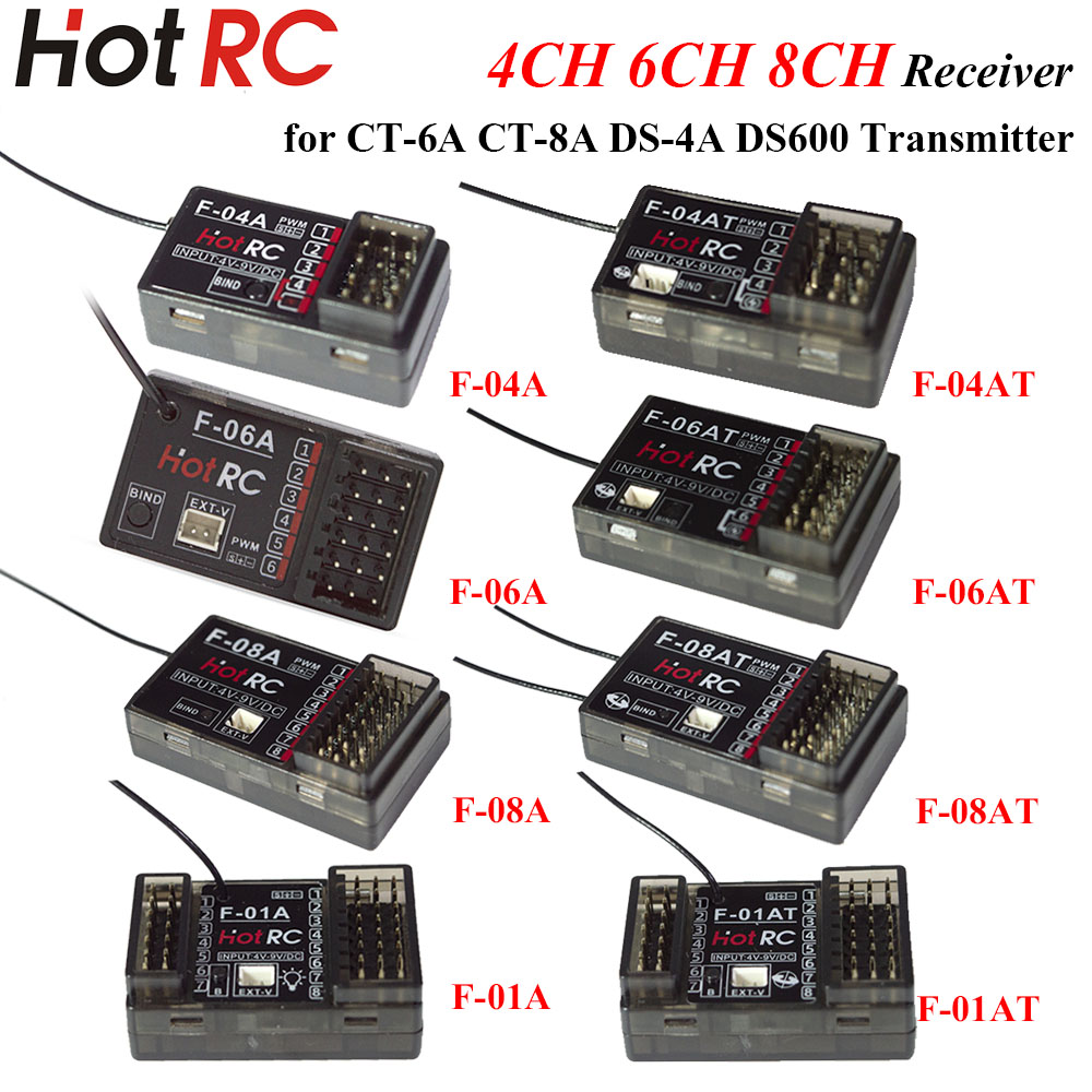 Rc Boat - جهاز استقبال HOTRC بتردد 2.4 جيجاهرتز،