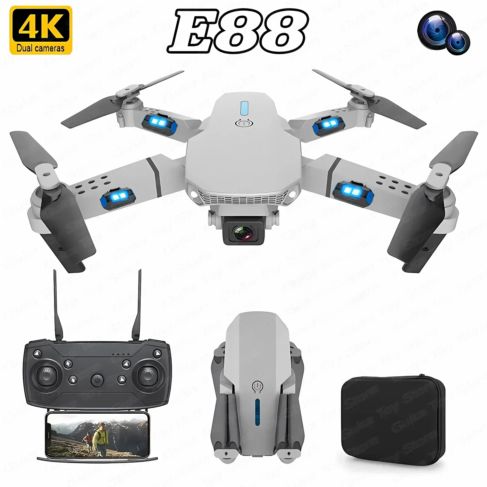 Drone E88 Rc Quadcopter - E88 Pro WIFI FPV الطائرة بدون
