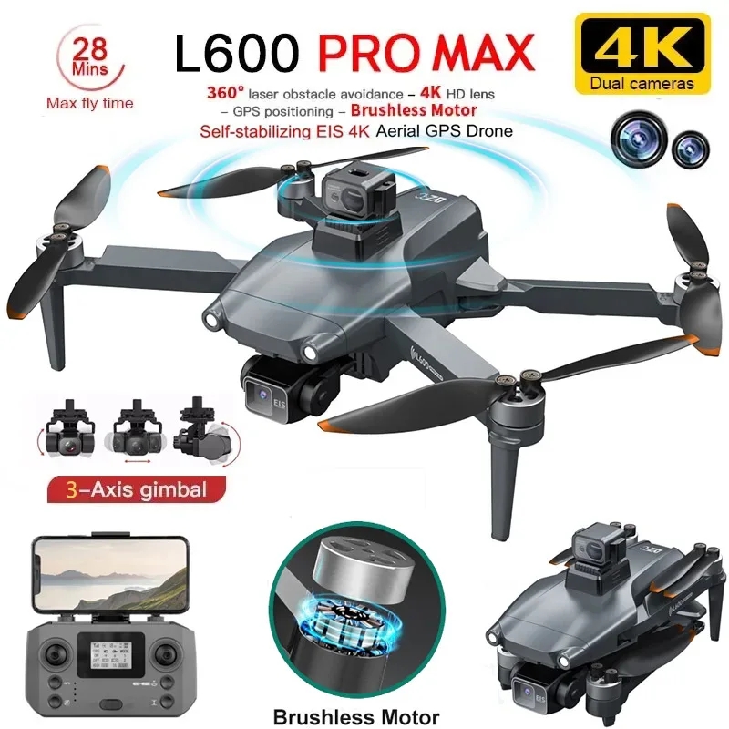 Drone E88Pro Rc 4K - L600 PRO MAX GPS الطائرة بدون