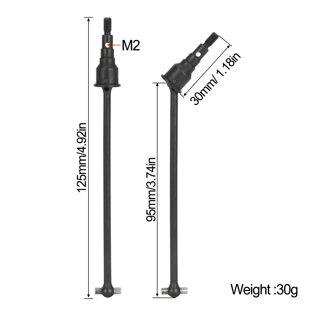 2 قطعة الصلب الجبهة الخلفية CV - مراجعة Rc Crawler Axle Parts وسعره