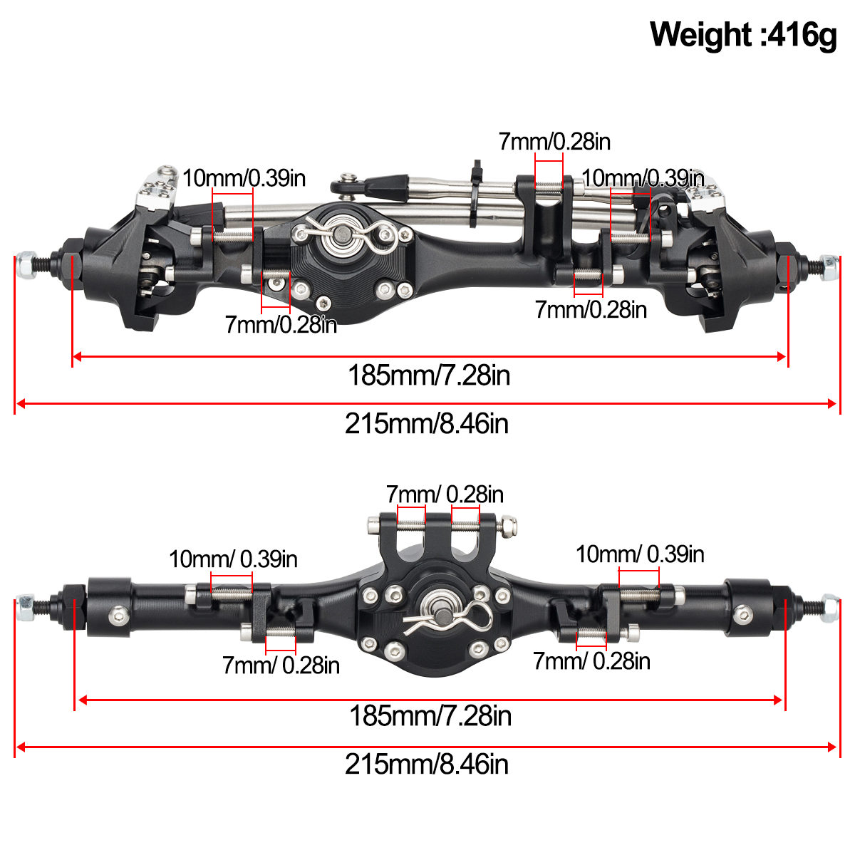 CNC الألومنيوم الجبهة الخلفية  - مراجعة Rc Crawler Axle Parts وسعره