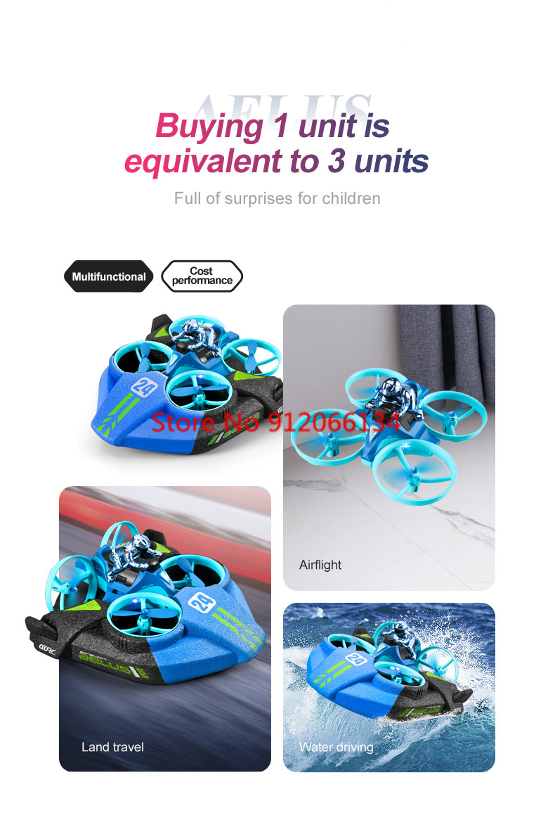 طائرة سيارة قارب 3 في 1 تعمل ب - مراجعة Drone Rc Game وسعره