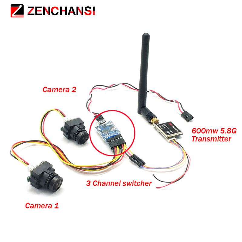 3 قنوات كاميرا فيديو مزدوجة CM - مراجعة Fpv Goggles Headset وسعره