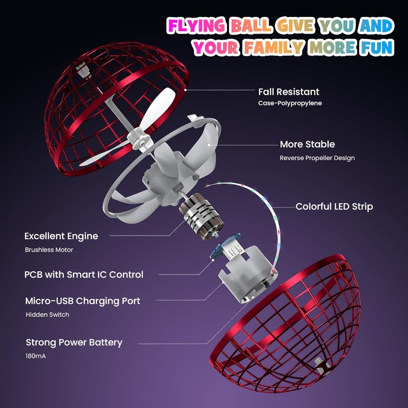 كرة طائرة دوارة 2025، لعبة طائ - مراجعة Drone Ball Rc وسعره