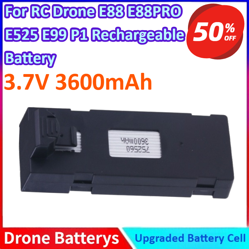 3.7 فولت 3600 مللي أمبير بطاري - مراجعة Drone E88 Rc Quadcopter وسعره