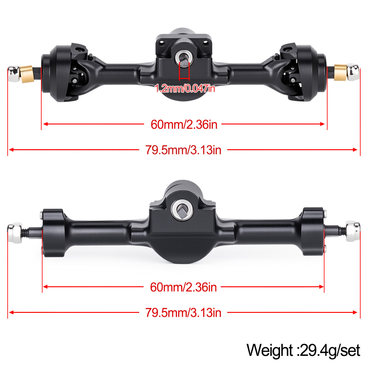 مجموعة محاور أمامية وخلفية من  - مراجعة Rc Crawler Axle Parts وسعره