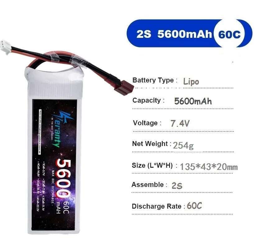 TERANTY 5600MAH 60C 2S 3S 4S 6 - مراجعة Rc Drift Car Kit وسعره