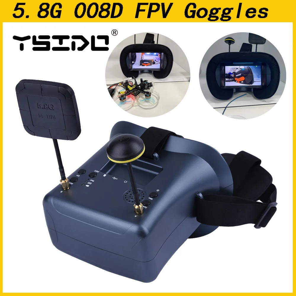 5.8G 40CH 4.3 بوصة 800*480 سما - مراجعة Fpv Goggles Headset وسعره