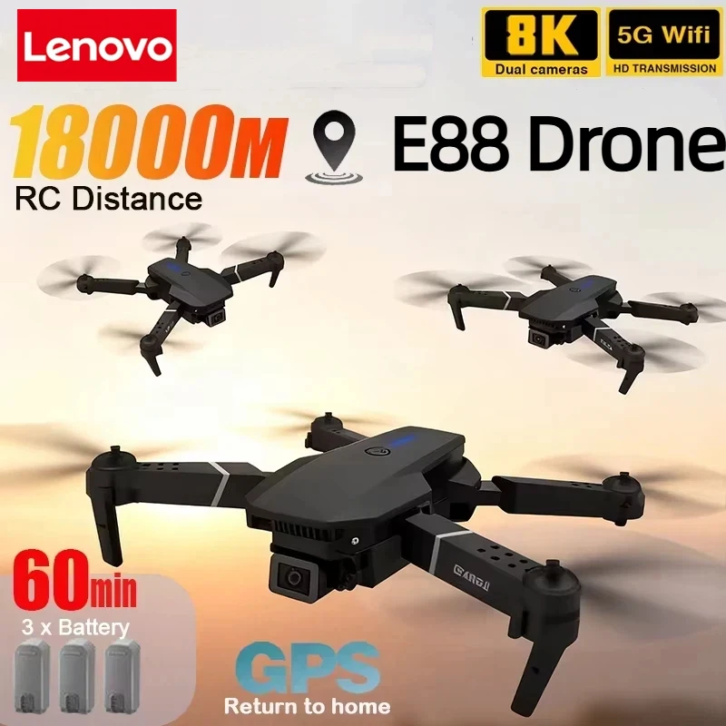 لينوفو جديد E88 Pro WIFI FPV ا - مراجعة Drone E88 Rc Quadcopter وسعره