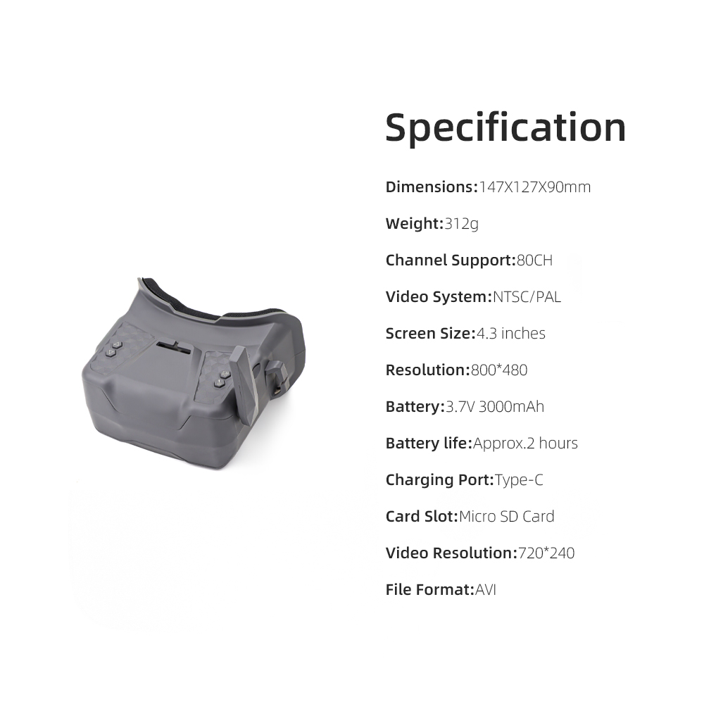 نظارة FPV طراز HGLRC VR001 مقا - مراجعة Fpv Goggles Headset وسعره